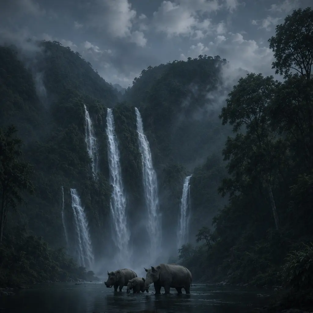 Elephant safari beside a root bridge on the Meghalaya with Kaziranga tour